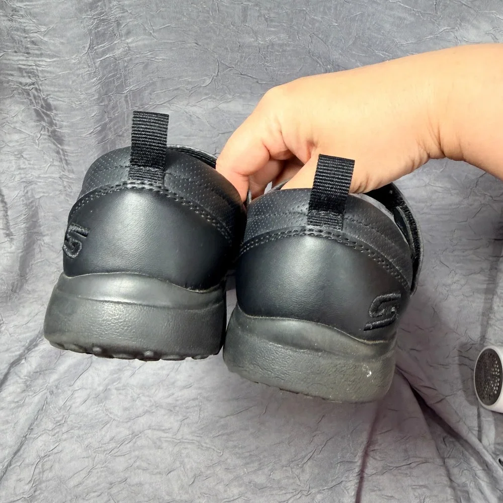 Skechers Kids Microburst 2.0 Be Nice Black Leather Mary Jane Shoes 2.5Y